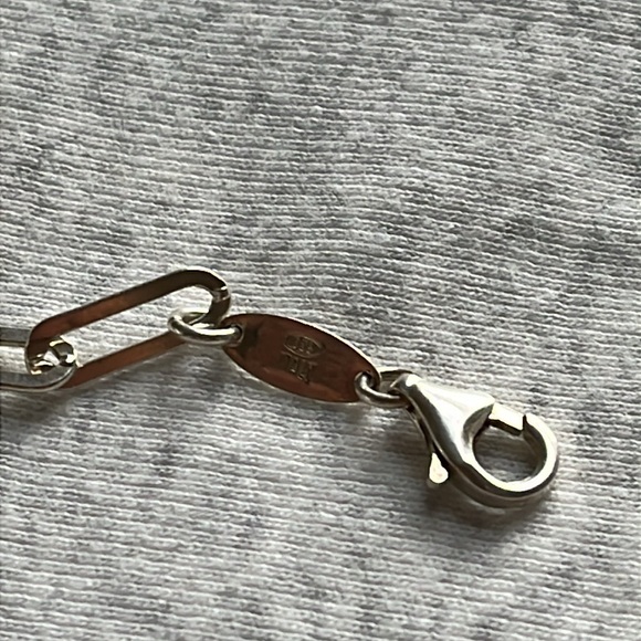 Paolo Romeo Made in Italy Sterling Silver paper clip necklace, 15-16 inches - Picture 10 of 16